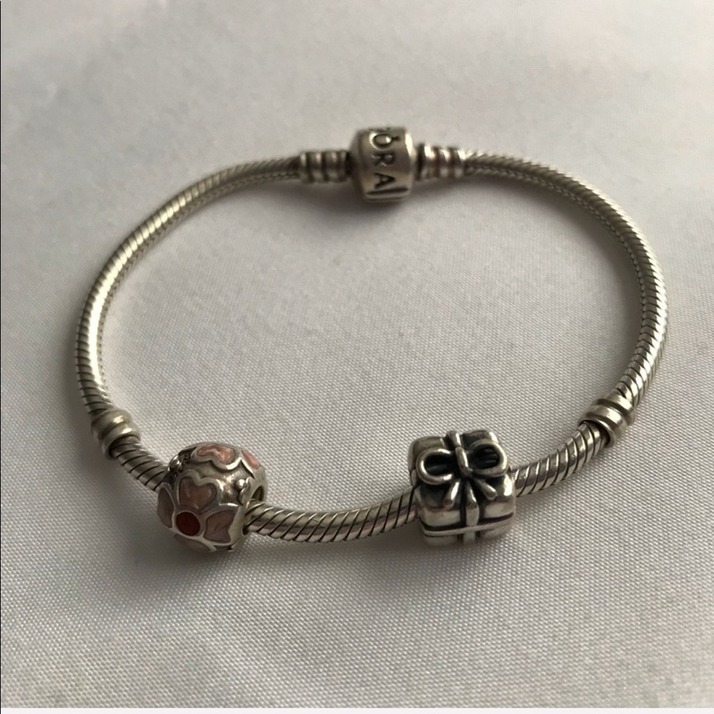 Pandora bracelet with charms